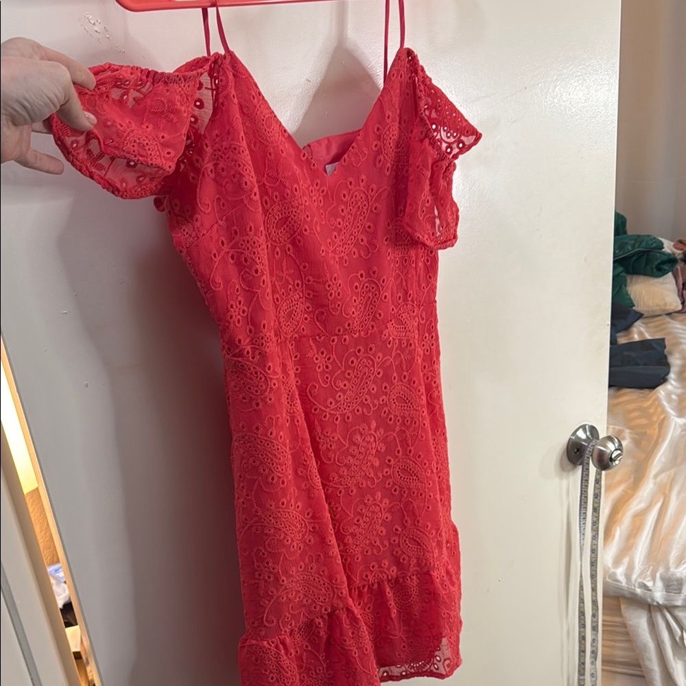 BB Dakota by Steve Madden Red Lace Mini Dress